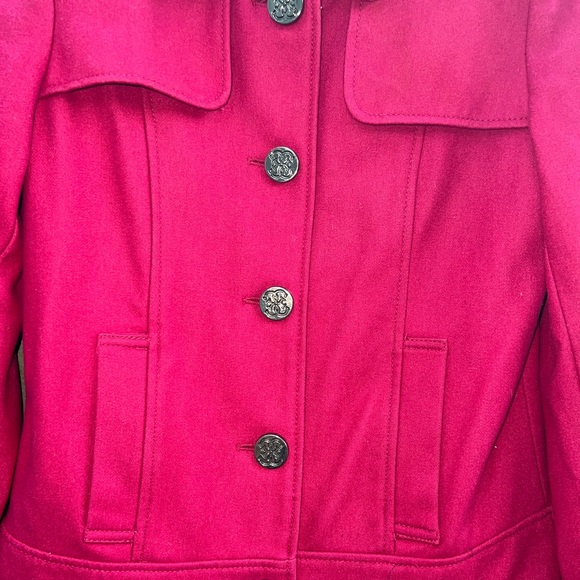 Guess Los Angeles fuchsia ruffle pea coat - Picture 2 of 8